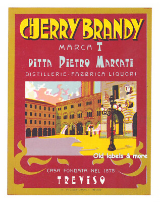 x0221 TREVISO Pietro Marcati CHERRY BRANDY label label etichetta liquor