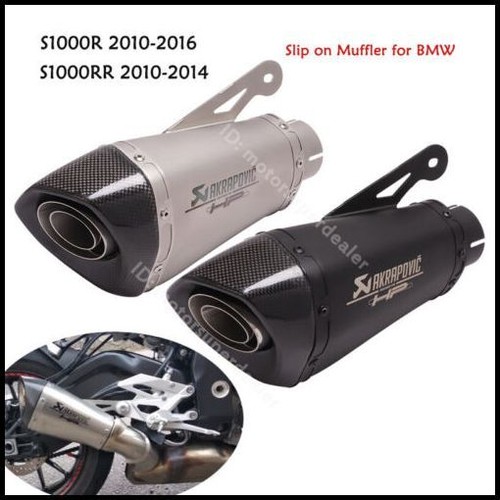 Slip for BMW S1000RR 2010-14 Exhaust Tips Tail Muffler Pipe Black S1000R 2010-16