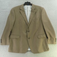 Stafford Blazer Sport Jacket Coat Mens 48R Brown Rayon Polyester 2 Button
