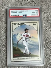 PSA 10 GEM MINT BASEBALL CARD 2023 TOPPS X BOB ROSS CHIPPER JONES HOF POP 3