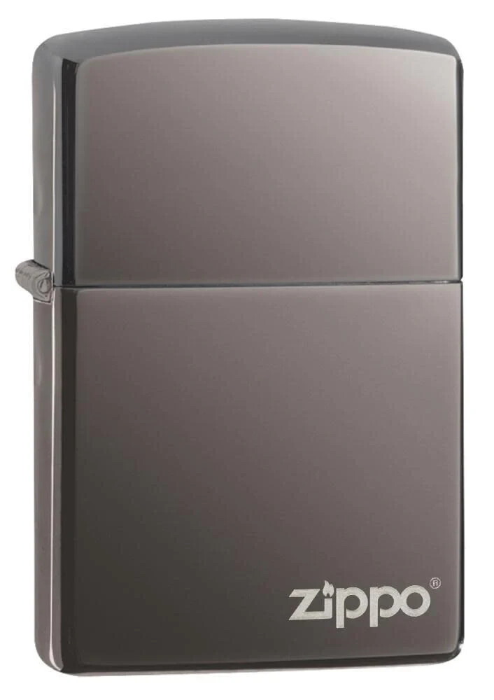 Zippo 150ZL, High Polish Black Ice Finish Lighter, Zippo Logo, NEW