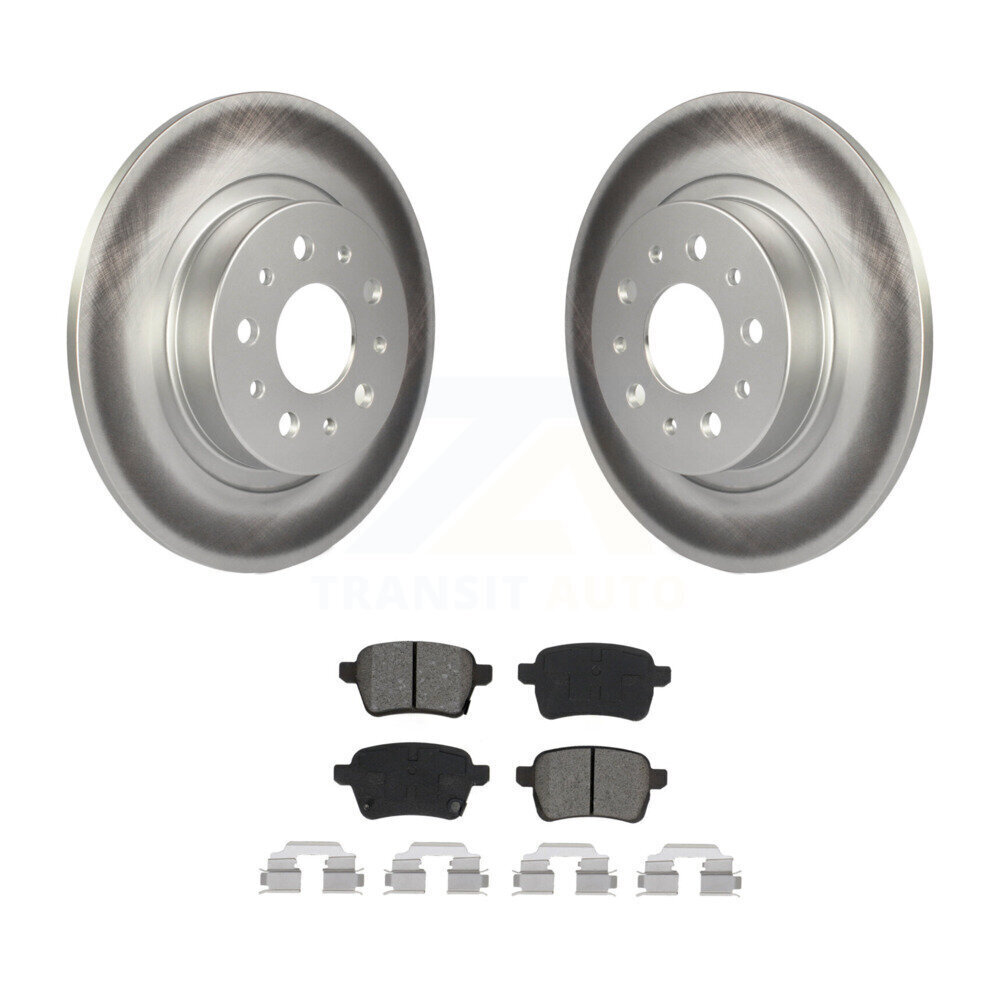 Rear Coated Disc Brake Rotors And Semi-Metallic Pads Kit For 2014-2020 Fiat 500L
