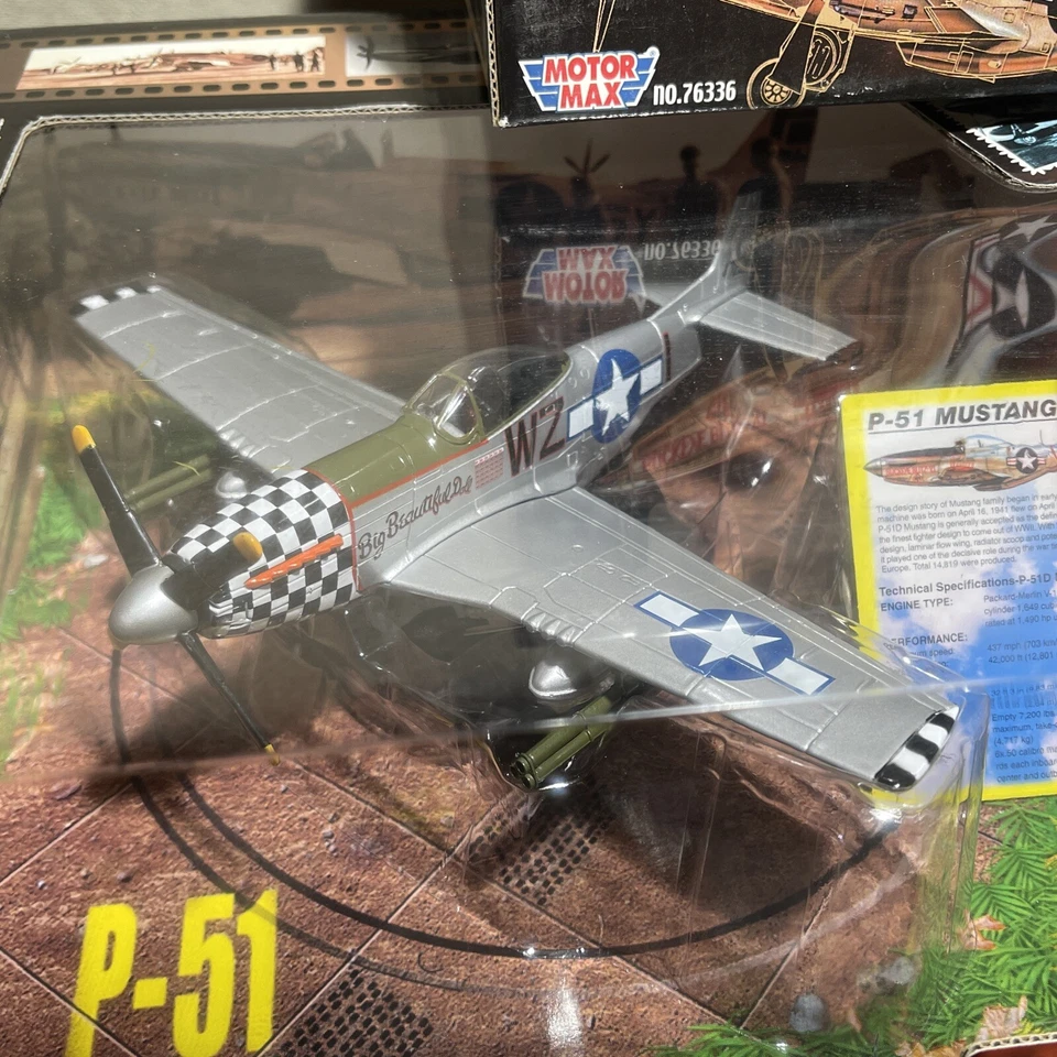 Avión de combate Mustang P-51 D fundido a presión escala 1:48 - Motor Max modelo lote de 3 Foto 4 de 4