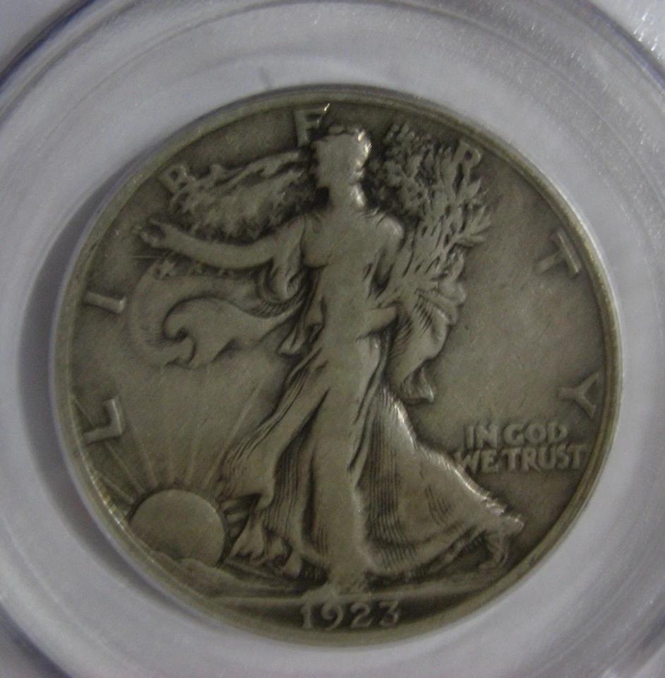 1923 S Walking Liberty Half PCGS Certified VF25 Error Extra Metal Between I & B - Image 3 of 4