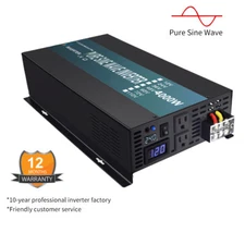 Pure Sine Wave Inverter 4000W 24VDC to 120VAC RV/Truck/ Car/Home Solar Power