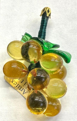 Artifex Vitri Grapes Murano Glass w/tag Vintage Pin Brooch J-554