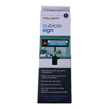 Advantus People Pointer Cubicle Sign Black, 9" x 2.5"