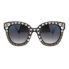 Bling Heart Design Butterfly Frame Sunglasses Womens Fashion UV 400