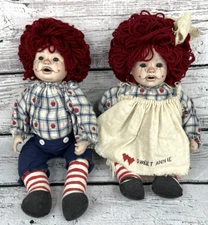 Creative Concepts Porcelain Raggedy Ann and Andy Dolls
