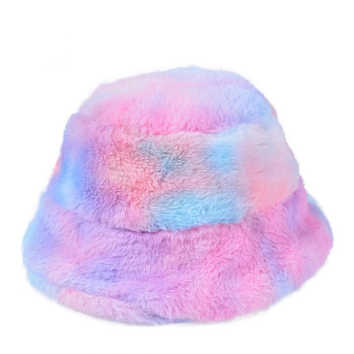 Furry Fluffy Tie Dye 60cm Bucket Hat 