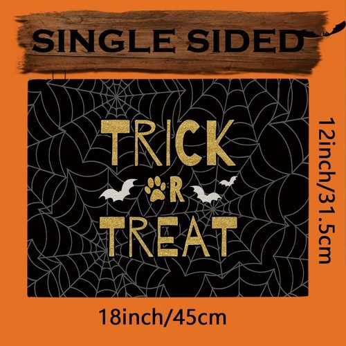 Halloween Placemats Dog Paw Pumpkin Cobweb Set of 4 Table Mats Trick or Treat - Bild 2 von 5