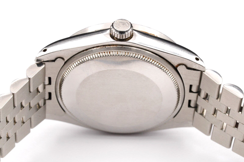 Reloj para hombre Rolex con fecha de acero inoxidable motor con bisel índice esfera plateada 1501 - Imagen 8 de 8