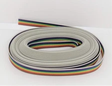 15 ft 8-Wire IDC Rainbow Color Flat Ribbon Cable 2.54mm Pitch Connector