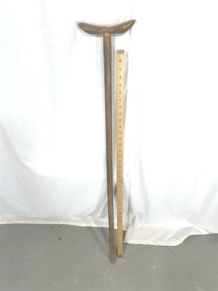 antique crutch old medical hand made Civil War Era shaped  42 in. original