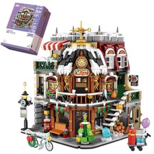 Christmas Coffee Shop Building Blocks Kit MOC Modular House Model Building Set