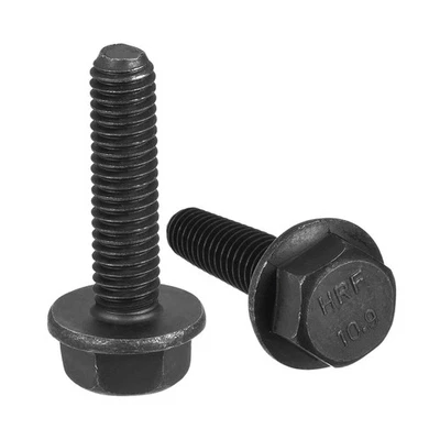 M6x25mm Hexagonal Bride Boulons10pcs 10.9 Carbone Acier Hexagone Tête Vis - Photo 1/4