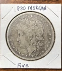 1880 Morgan Silver Dollar Coin, In Fine circulated condition