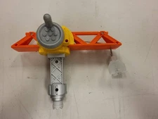 Vintage Toy Crane Construction Part Yellow Orange Silver Plastic Claw Grabber