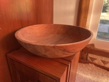 Hand Turned Red Elm Wood Bowl Artist Signed Dame Dated 83 10"x 3"