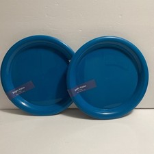 Plates 9.8 BBQ Party Picnic Plastic Reusable Blue 2 Packs Of 4pcs New