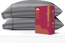 100 Egyptian Cotton Damask King Size Pillow Cases Set of 2 - Luxury 1200 Series