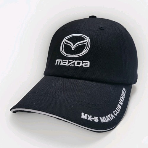 Mazda Mx-5 Miata Club Member Hat Black Unstructered Embroidered Strapback Cap