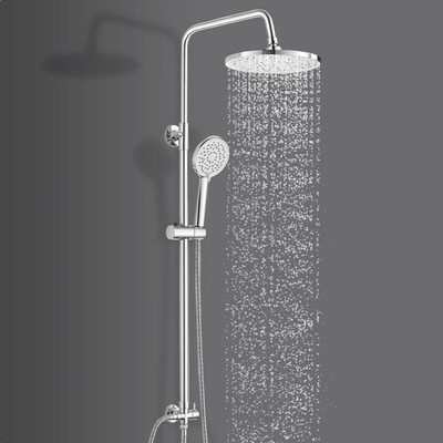 Duschsystem ohne Armatur Regendusche Handbrause Edelstahl Chrom 21x21cm