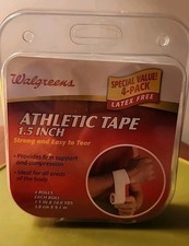 New 4 Rolls 1.5" x 10 YD each Value Pack White Athletic Tape Strong, Easy Tear