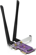 PCIe x1 to M.2 WiFi Bluetooth Adapter Card - Supports A E Key NGFF Modules, Dual