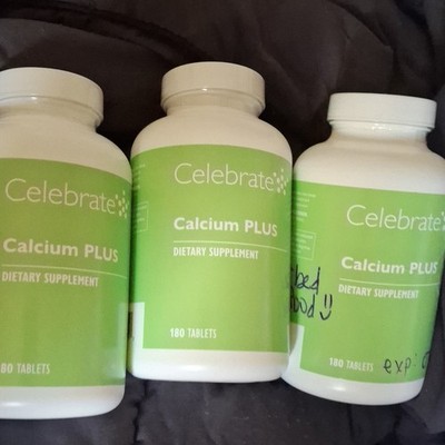Celebrate Calcium PLUS 600mg Tablets 180 Ct w/ Vitamin D3 Magnesium Gluten-Free