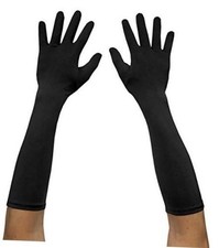 Adult Spandex Elbow Length Costume Gloves Free Size Black