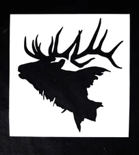 Elk Head Silhouette Reusable Stencil