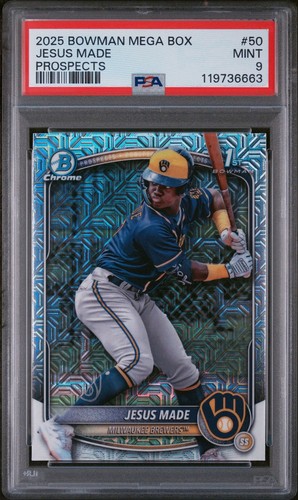 2025 Bowman Mega Box Chrome Prospects 50 Jesus Made PSA 9