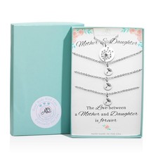 Mother and Three Daughters Necklace Set in Stainless Steel. Mothers Day Gift....