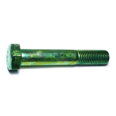 1''-8 x 6'' Green Rinsed Zinc Grade 5 Hex Cap Screws (7 pcs.)