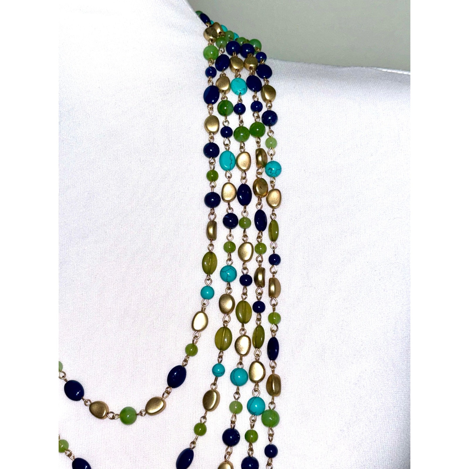 Vintage Multistrand Beaded Statement Necklace - B… - image 5