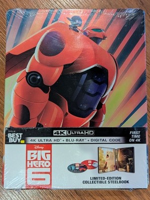 Disney Big Hero 6 Limited Edition Steelbook 4k UHD + Blu-ray, NEW!
