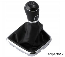 Gangschaltung Knauf 5-Gang + Ledermanschette Schwarz Für VW Polo 6R 6C 2010-2018