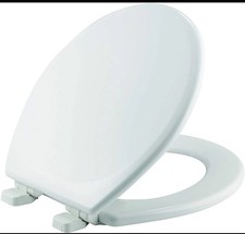 MAYFAIR 843SLOW 000 Slow Close Round Toilet Seat White Enameled Wood