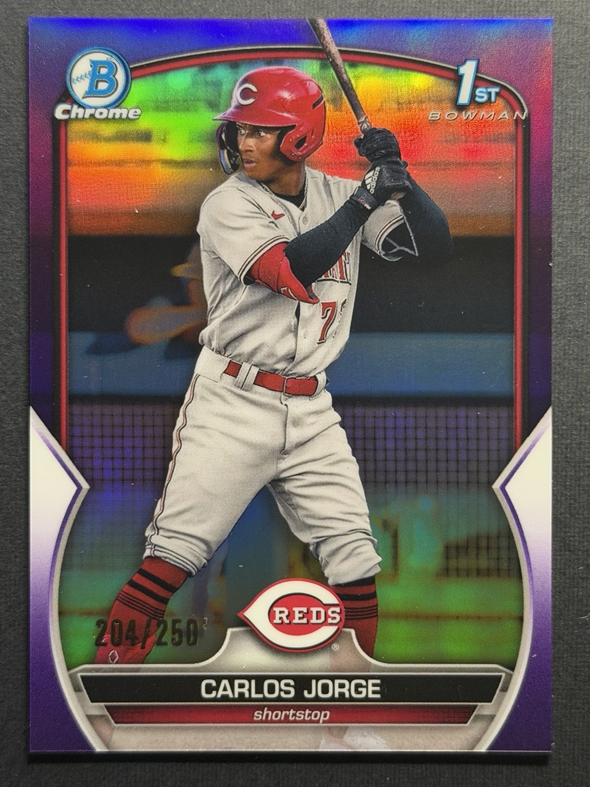 2023 Bowman Chrome Prospects Purple Refractor /250 Carlos Jorge #BCP-120