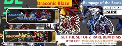 Digimon BE Memory Dim Cards CUSTOM DRAGONIC BLAZE & RAMPAGE OFTHE BEAST SET
