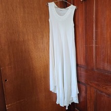 India Boutique Embroidered White Maxi Dress Womens Free Size Beach Resortwear 
