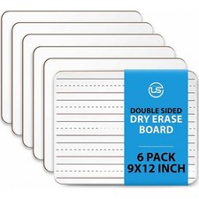 Small White Dry Erase Board for Kids 6pk. Double Sided Lapboard Mini Ideal Dr...