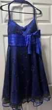 Jump Apparel Girls Blue Black Formal Dress Size 11/12 Special Occasion