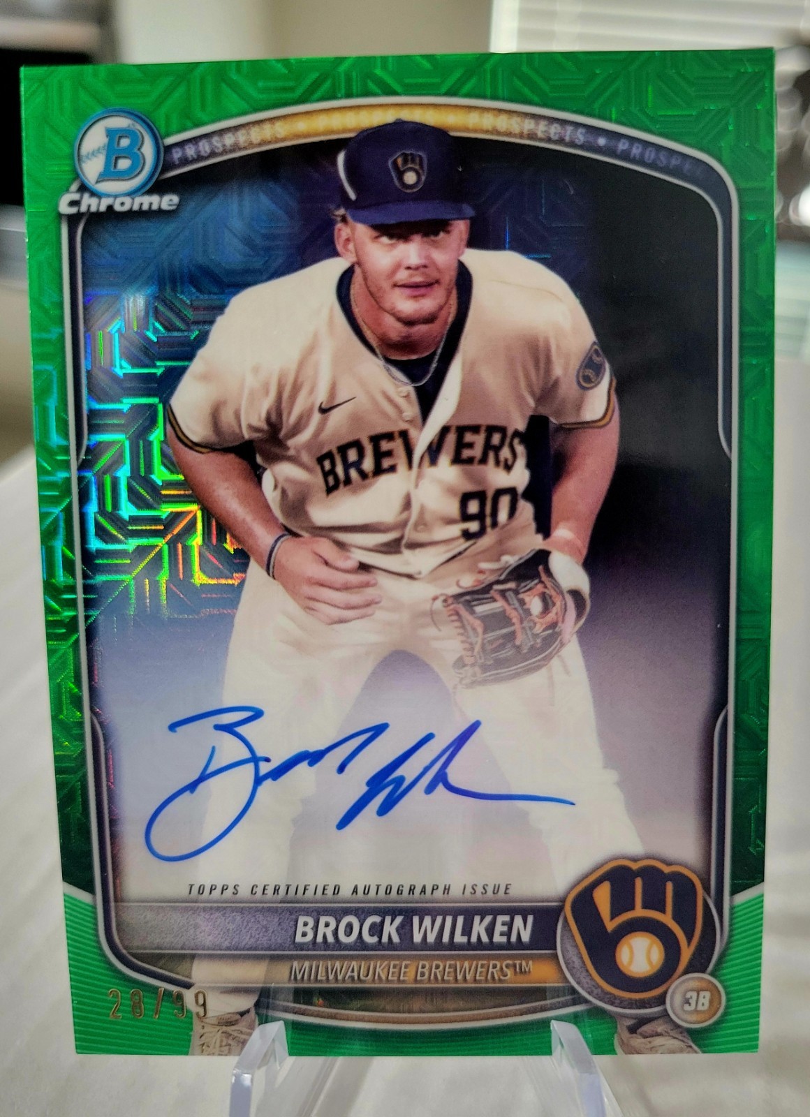 2025 Bowman Chrome Mega Mojo Brock Wilken Auto Green Numbered #/99