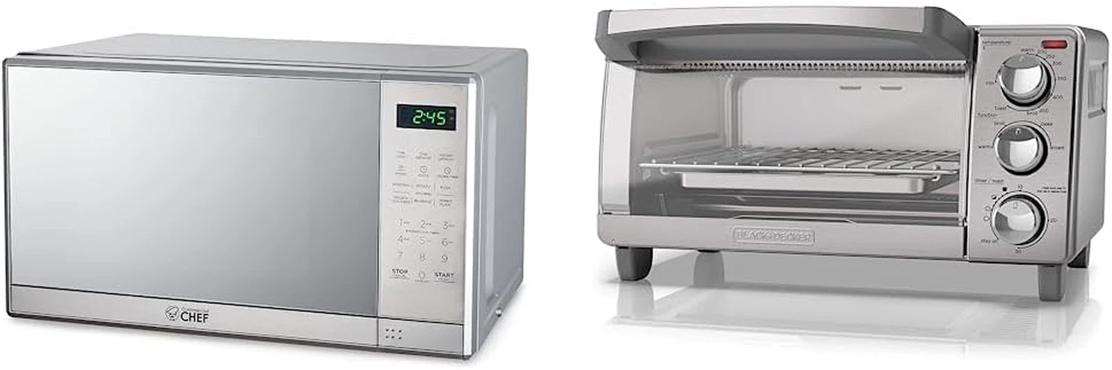Compact Stainless Steel Microwave & BLACK+DECKER 4-Slice Oven Combo
Opens in a new window or tab