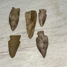 5-Flint Arrowheads Tool Knife Point Blade Artifact (56)
