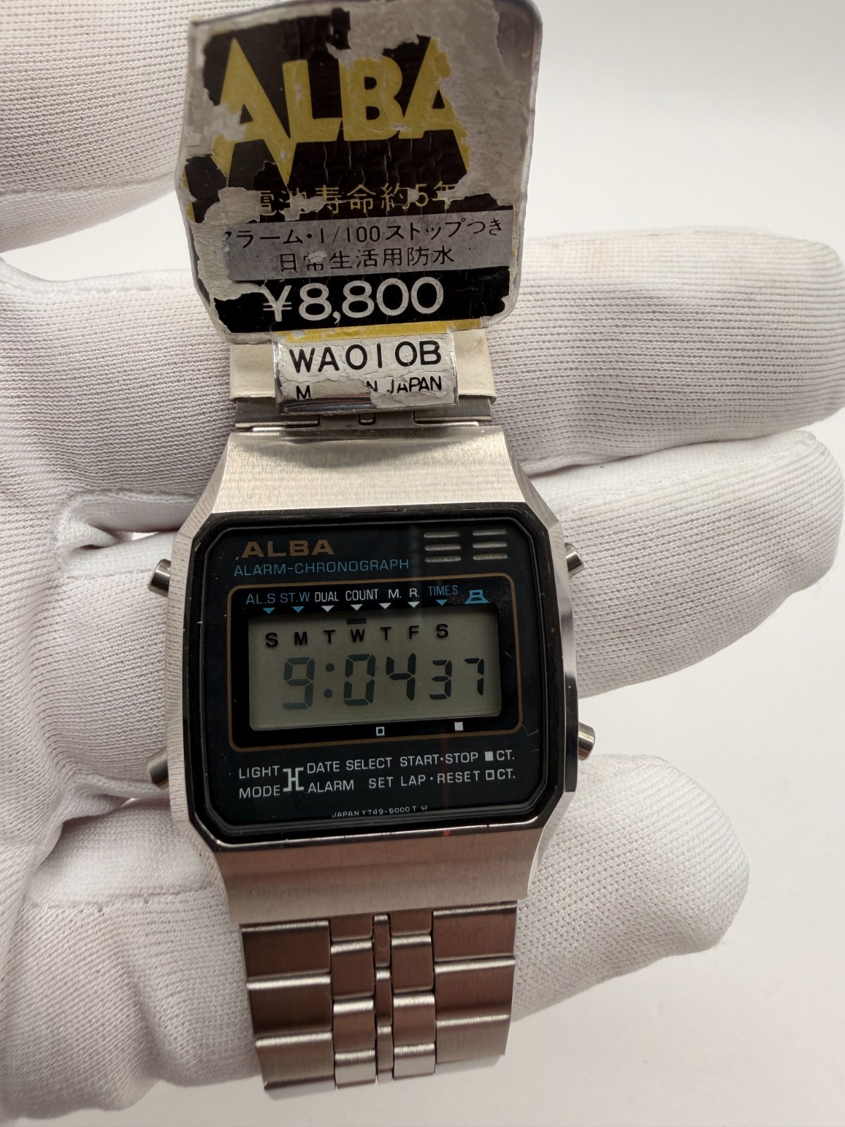 RARE Vintage Seiko ALBA WT012B Alarm Chronograph Digital Watch NOS with Tags