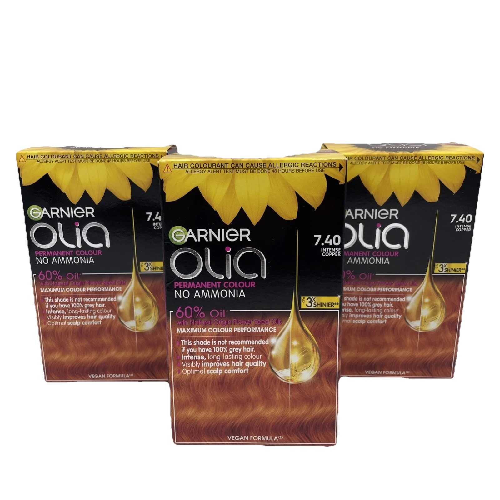 2 x Garnier Olia Permanent Hair Colour 7.40 Intense Copper