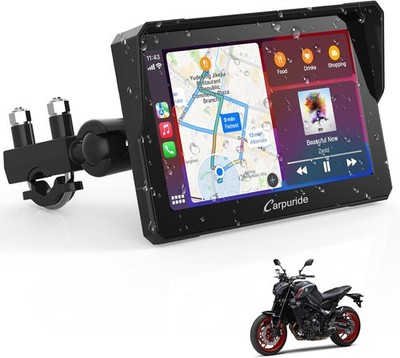 Carpuride W702 Motorrad GPS CarPlay Bildschirm, 7 Zoll HD IPS Touchscreen